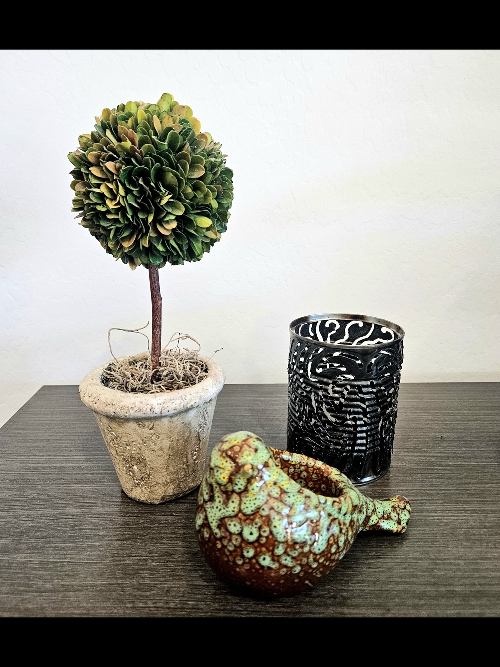 Home Decor Set, Topiary, Luminary, Bird Tea Light Holder
